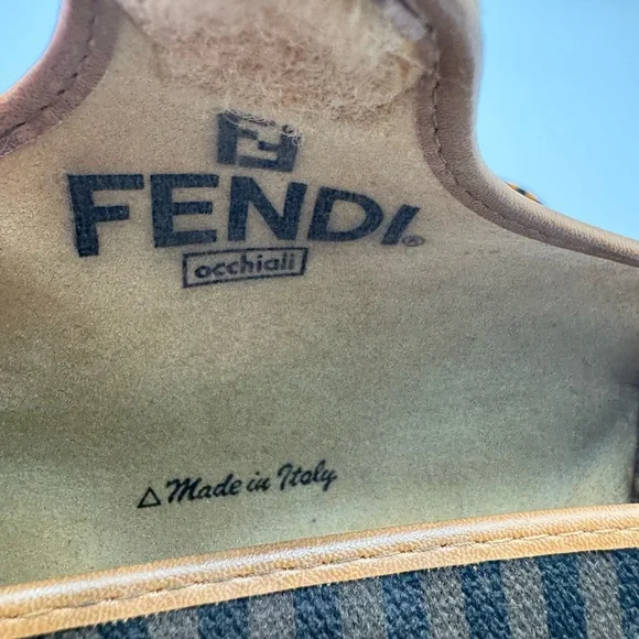 Fendi FS 261 Vintage Gold Oval Sunglasses Blue Lens Tortoise Italy w/ Case - Picture 10 of 10